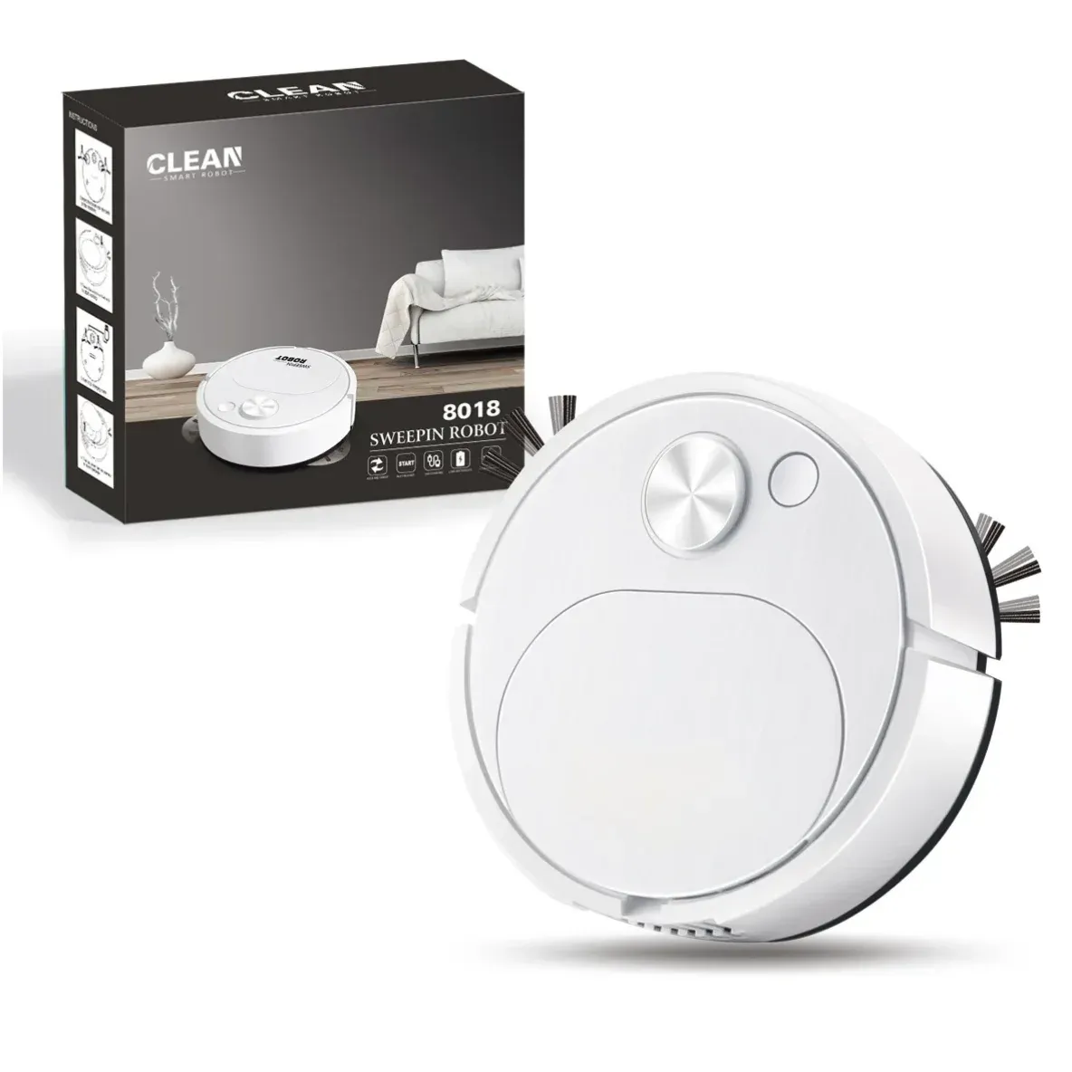 Robot aspirateur intelligent 3 en 1 sans fil, 1500 Pa, balayage et lavage, rechargeable par USB, pour la maison et le bureau 7