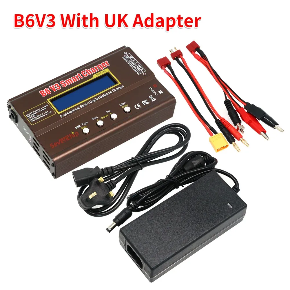 Chargeur de batterie iMAX B6 V3 80 W 6 A pour LiHV, LiPo, NiMH, Li-ion et NiCd, chargeur-déchargeur numérique RC avec équilibreur, adaptateur 12 V 5 A 10