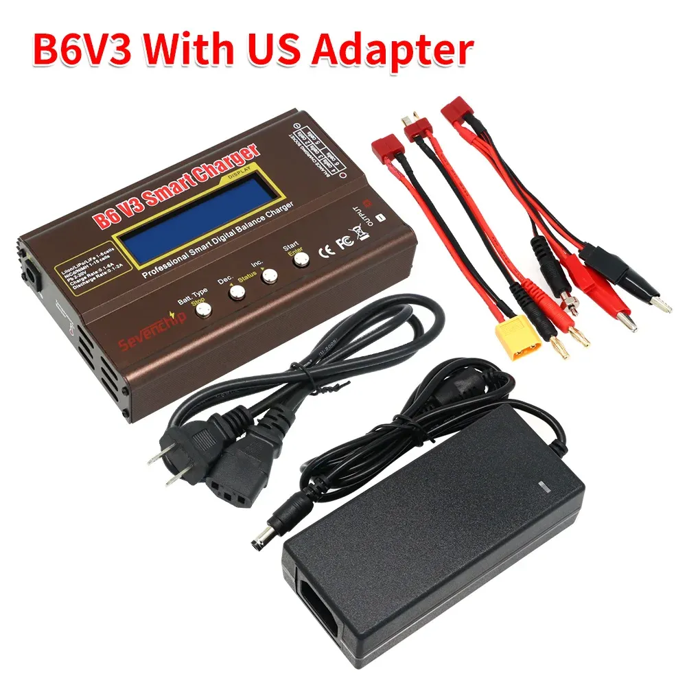 Chargeur de batterie iMAX B6 V3 80 W 6 A pour LiHV, LiPo, NiMH, Li-ion et NiCd, chargeur-déchargeur numérique RC avec équilibreur, adaptateur 12 V 5 A 9