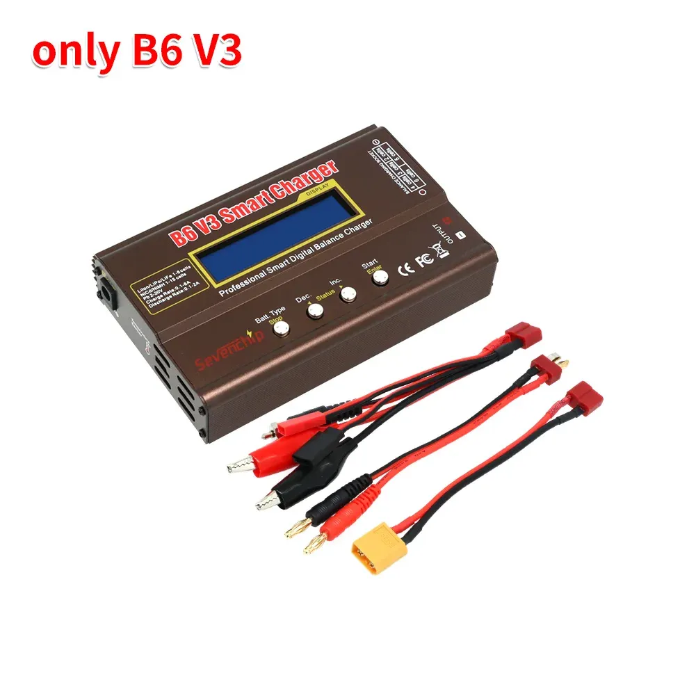 Chargeur de batterie iMAX B6 V3 80 W 6 A pour LiHV, LiPo, NiMH, Li-ion et NiCd, chargeur-déchargeur numérique RC avec équilibreur, adaptateur 12 V 5 A 7