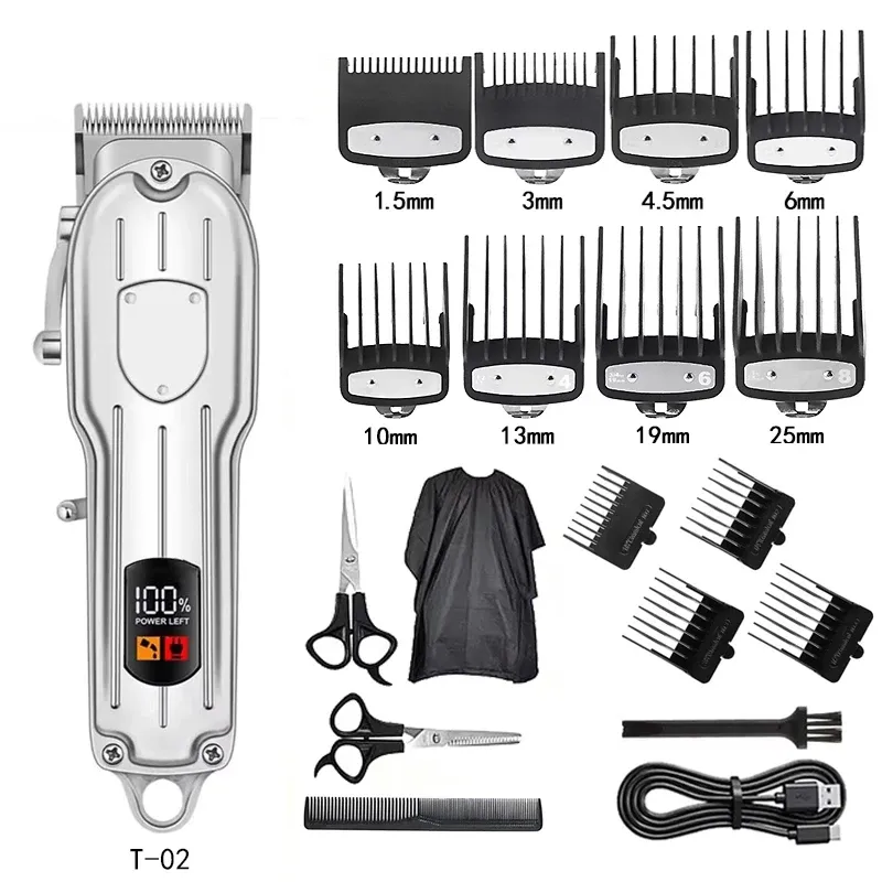 Tondeuse à cheveux électrique sans fil professionnelle 17