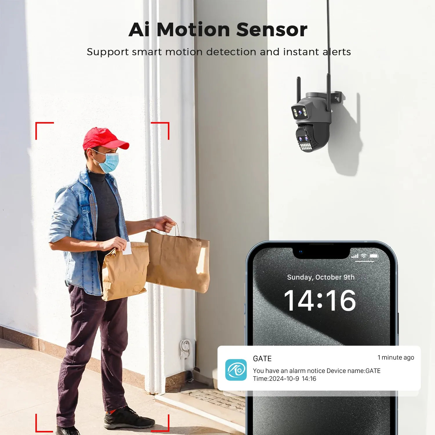 Caméra de surveillance extérieure Wi-Fi BESDER 15 MP, double écran, zoom numérique 10x, caméra IP PTZ 8 MP, compatible O-Kam Pro 5