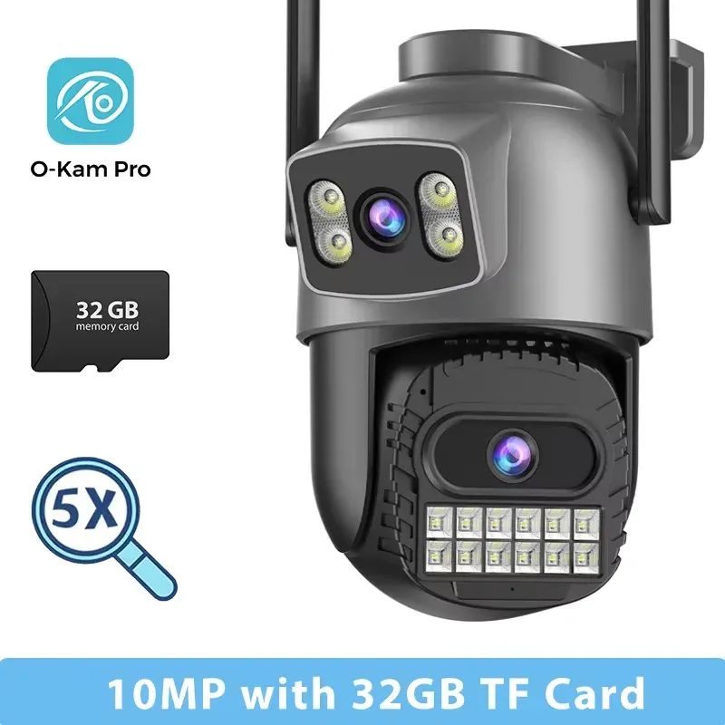 Caméra de surveillance extérieure Wi-Fi BESDER 15 MP, double écran, zoom numérique 10x, caméra IP PTZ 8 MP, compatible O-Kam Pro 14