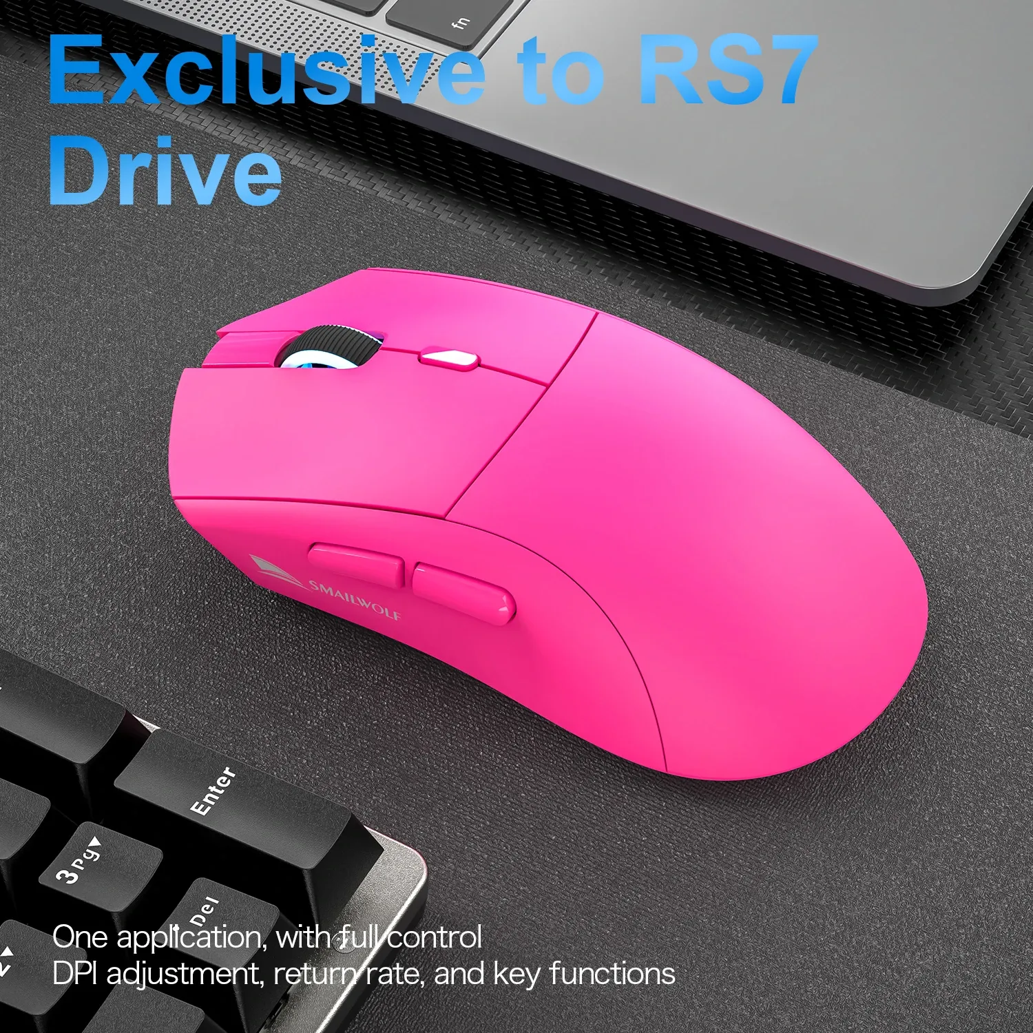 SMAILWOLF RS7 Souris sans fil Bluetooth à trois modes, capteur PAW3311, idéale pour les grandes mains 4