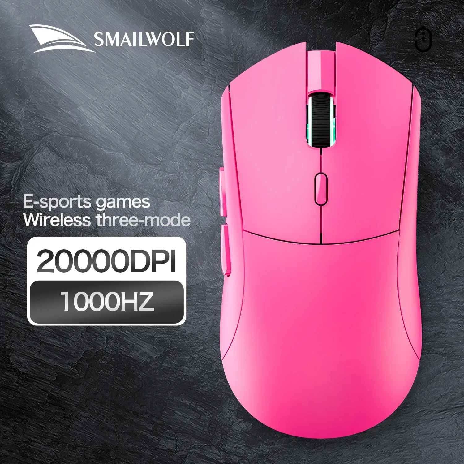 SMAILWOLF RS7 Souris sans fil Bluetooth à trois modes, capteur PAW3311, idéale pour les grandes mains 5