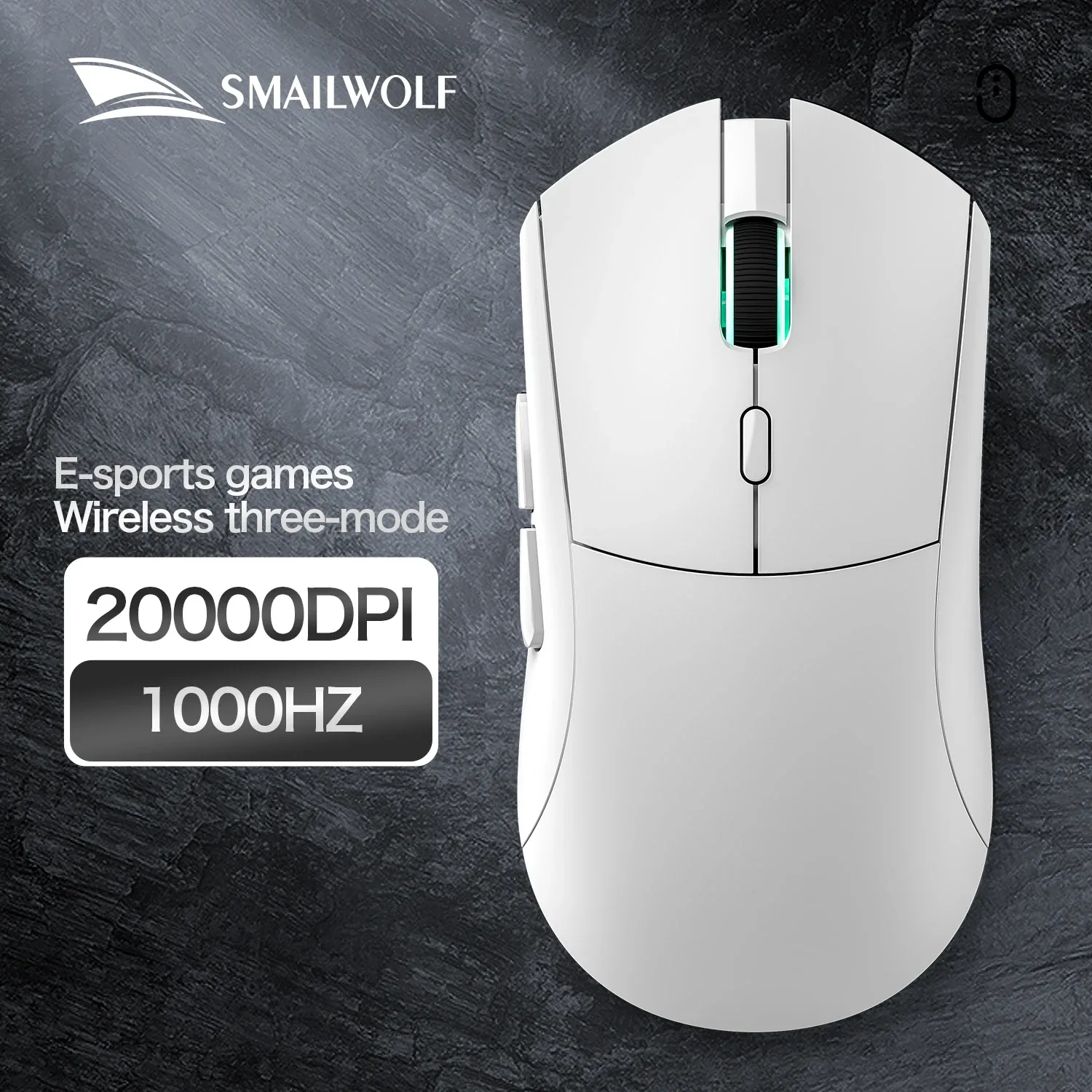 SMAILWOLF RS7 Souris sans fil Bluetooth à trois modes, capteur PAW3311, idéale pour les grandes mains 6