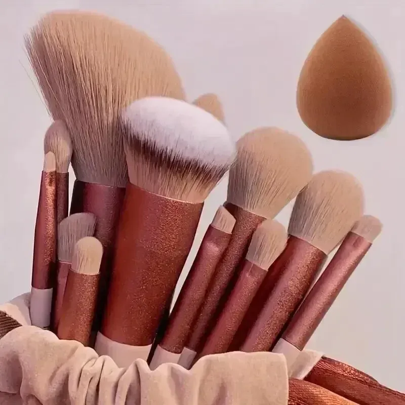 Ensemble de pinceaux de maquillage professionnels, pinceaux cosmétiques doux et moelleux pour fond de teint, poudre, fard à paupières et estompage, outils de beauté 2