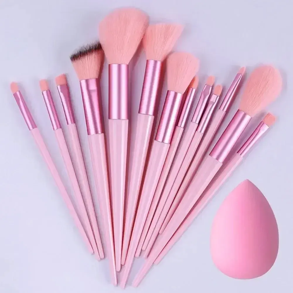 Ensemble de pinceaux de maquillage professionnels, pinceaux cosmétiques doux et moelleux pour fond de teint, poudre, fard à paupières et estompage, outils de beauté 13