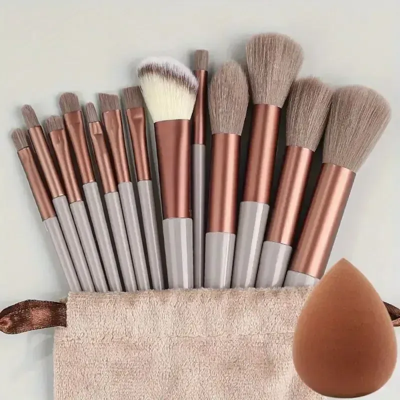 Ensemble de pinceaux de maquillage professionnels, pinceaux cosmétiques doux et moelleux pour fond de teint, poudre, fard à paupières et estompage, outils de beauté 16