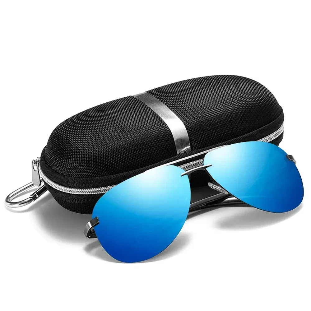 Lunettes de soleil polarisées classiques pour hommes et femmes, monture en métal, verres miroir, idéales pour la conduite 3