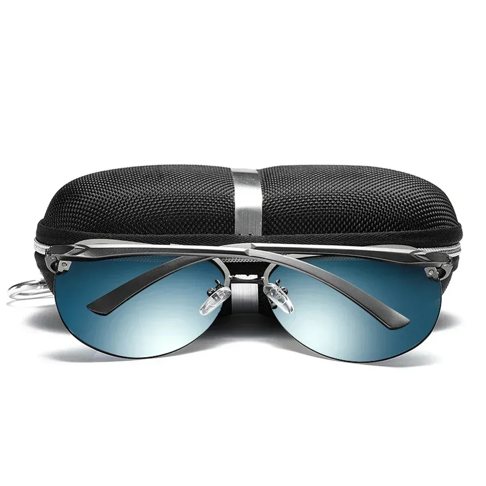 Lunettes de soleil polarisées classiques pour hommes et femmes, monture en métal, verres miroir, idéales pour la conduite 4
