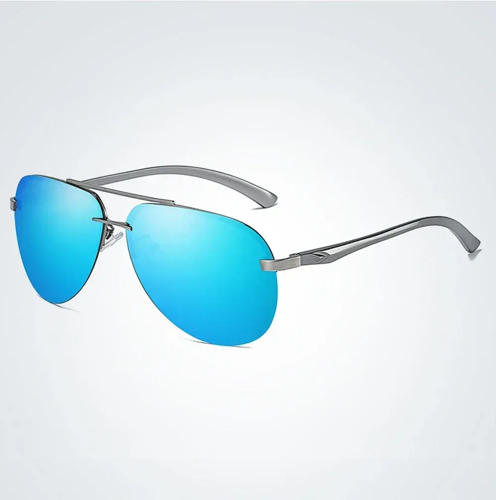 Lunettes de soleil polarisées classiques pour hommes et femmes, monture en métal, verres miroir, idéales pour la conduite 8