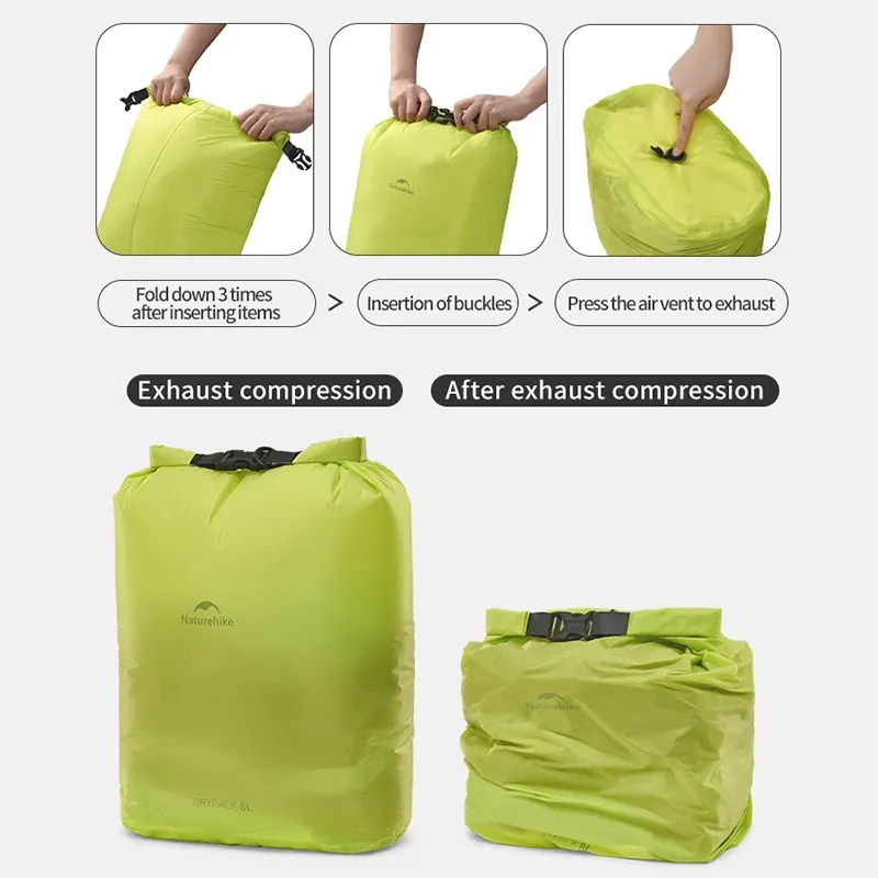 Naturehike – Sac de rangement compressible pour voyage en plein air, randonnée, léger et étanche, avec valve de compression sous vide et organisateur portable 5