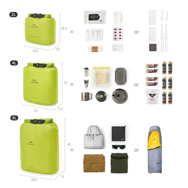 Naturehike – Sac de rangement compressible pour voyage en plein air, randonnée, léger et étanche, avec valve de compression sous vide et organisateur portable 6
