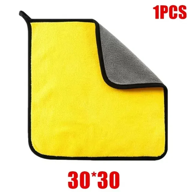 Lot de 1, 2 ou 6 serviettes de nettoyage et de séchage en microfibre pour voiture, avec ourlet, pour le lavage et l'entretien automobile 8