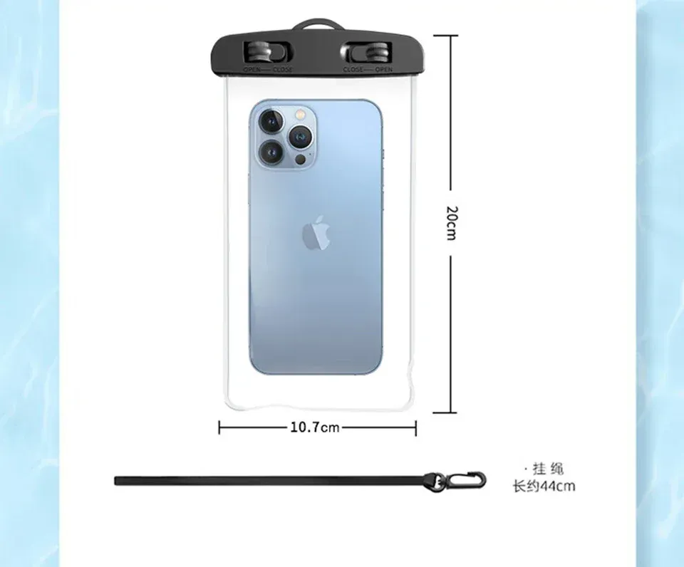 Pochette étanche pour téléphone, vue d'ensemble