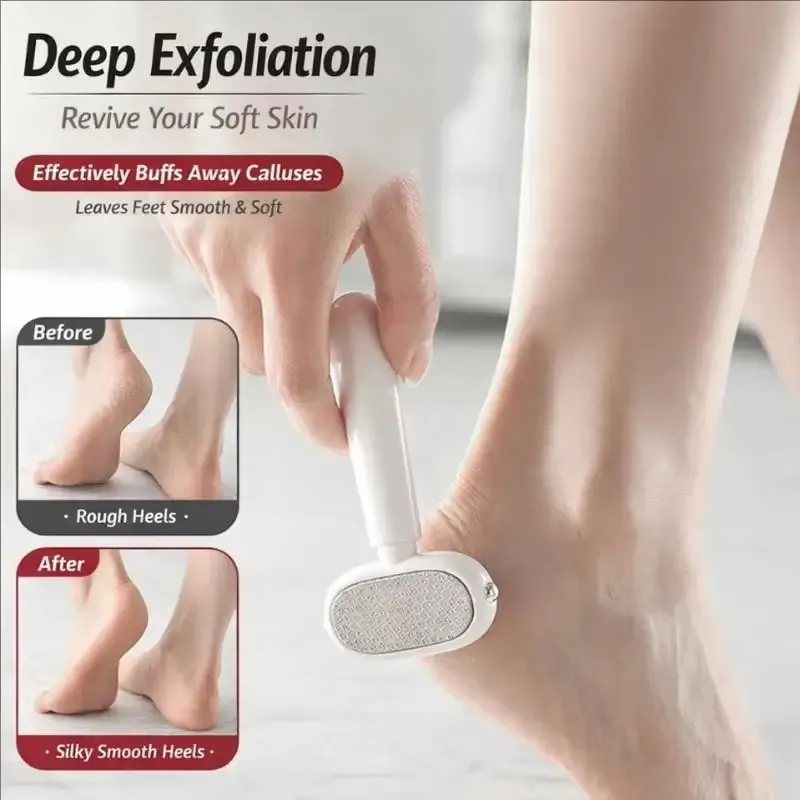 Râpe à pieds double face à poignée ergonomique, anti-callosités et peaux mortes