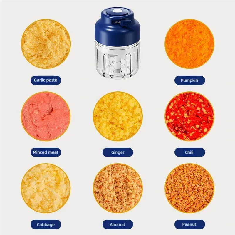 Hachoir à ail électrique TINSOL 320 ml, mini robot culinaire portable rechargeable USB 5