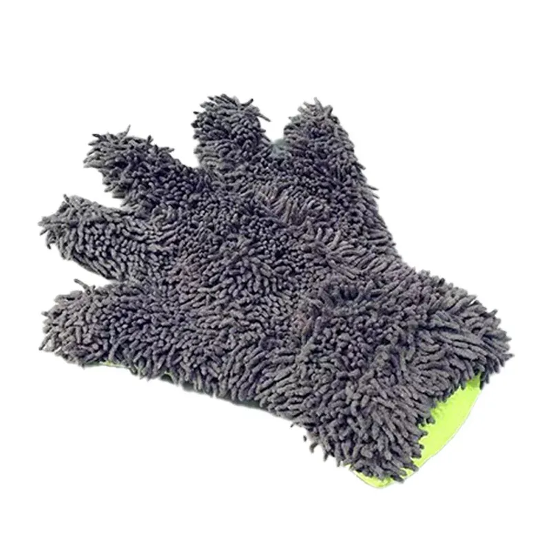 Gants de lavage pour voiture en microfibre, éponge sans rayures, velours corail double face 12