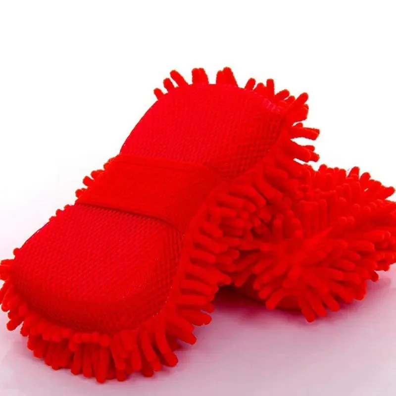 Gants de lavage pour voiture en microfibre, éponge sans rayures, velours corail double face 7