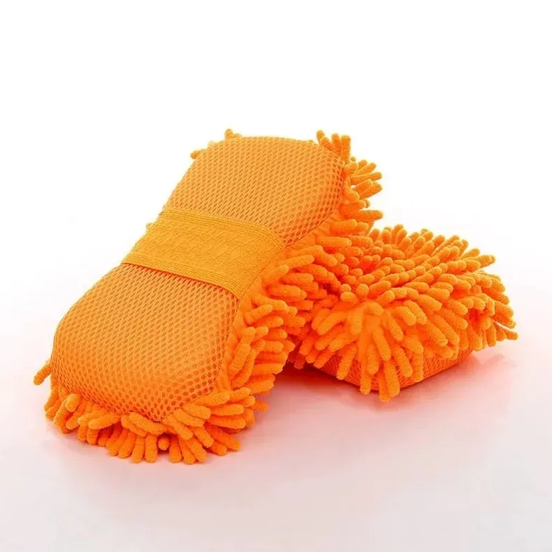 Gants de lavage pour voiture en microfibre, éponge sans rayures, velours corail double face 8