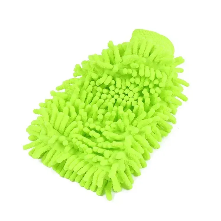 Gants de lavage pour voiture en microfibre, éponge sans rayures, velours corail double face 11