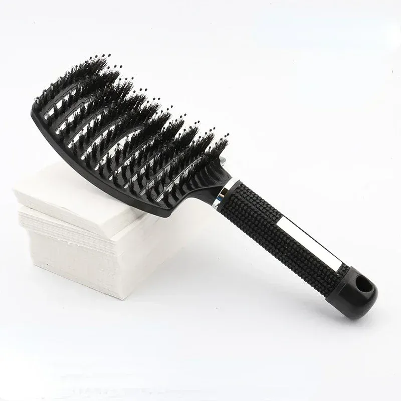 Brosse à cheveux en nylon pour femme, peigne de massage du cuir chevelu, brosse coiffante à poignée bouclée, outil de coiffure pour salon 20