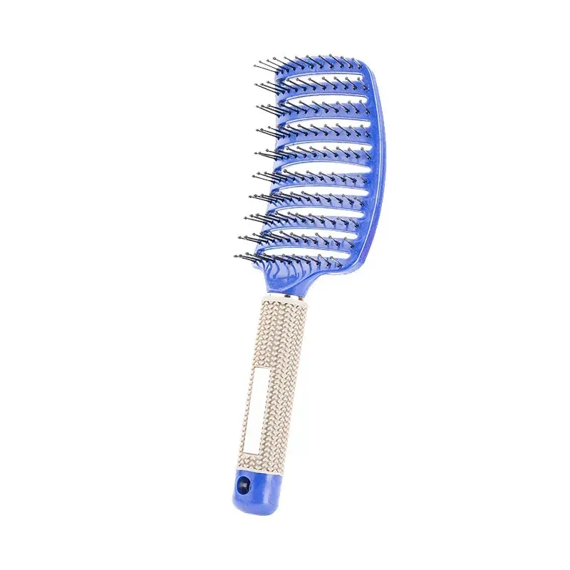 Brosse à cheveux en nylon pour femme, peigne de massage du cuir chevelu, brosse coiffante à poignée bouclée, outil de coiffure pour salon 14