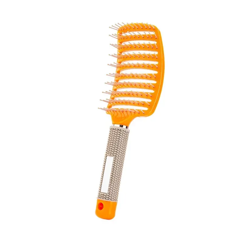 Brosse à cheveux en nylon pour femme, peigne de massage du cuir chevelu, brosse coiffante à poignée bouclée, outil de coiffure pour salon 15