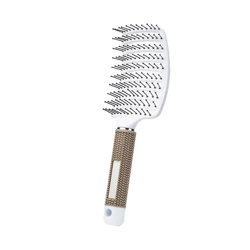 Brosse à cheveux en nylon pour femme, peigne de massage du cuir chevelu, brosse coiffante à poignée bouclée, outil de coiffure pour salon 8