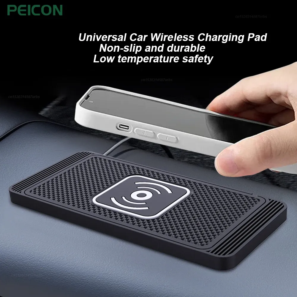 Chargeur sans fil pour voiture compatible iPhone et Samsung, support coussin en silicone à charge rapide