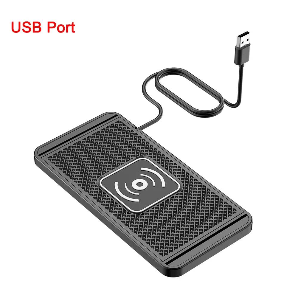 Chargeur sans fil pour voiture compatible iPhone et Samsung, support coussin en silicone à charge rapide 8