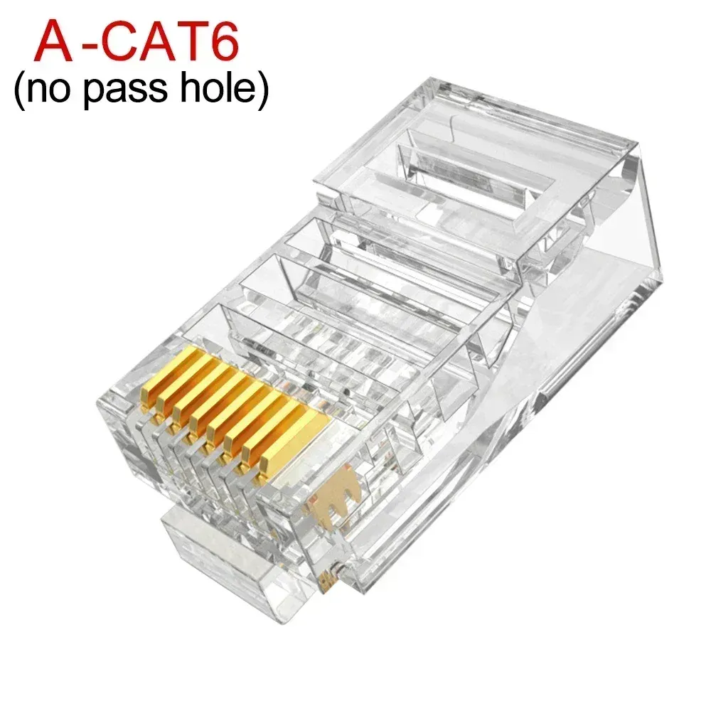 Connecteurs RJ45 CAT6 et CAT5e, à sertissage UTP, extrémité 8P8C plaquée or, lot de 1 à 50 pièces 3