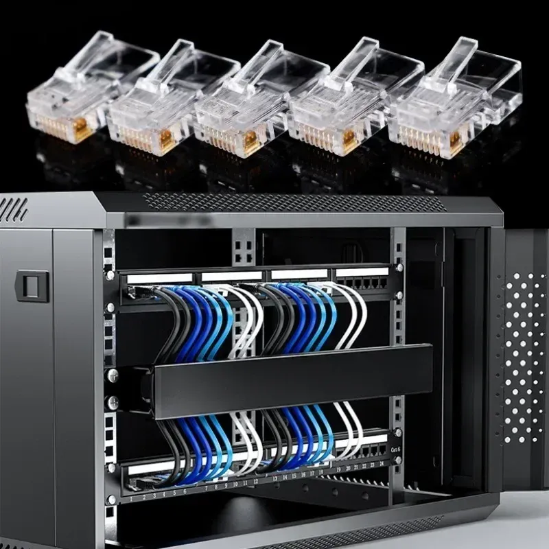 Connecteurs RJ45 CAT6 et CAT5e, à sertissage UTP, extrémité 8P8C plaquée or, lot de 1 à 50 pièces 4