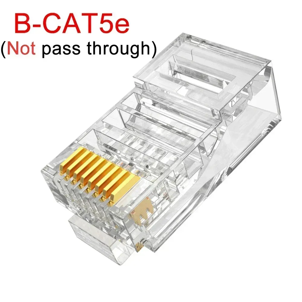 Connecteurs RJ45 CAT6 et CAT5e, à sertissage UTP, extrémité 8P8C plaquée or, lot de 1 à 50 pièces 7