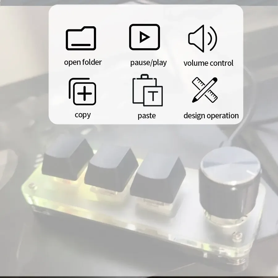 Macropad Clavier Mécanique RGB avec Interrupteurs Rouges, Mini-Jeu Intégré et Touches Personnalisables, 3 Raccourcis Préprogrammés pour Photoshop 5