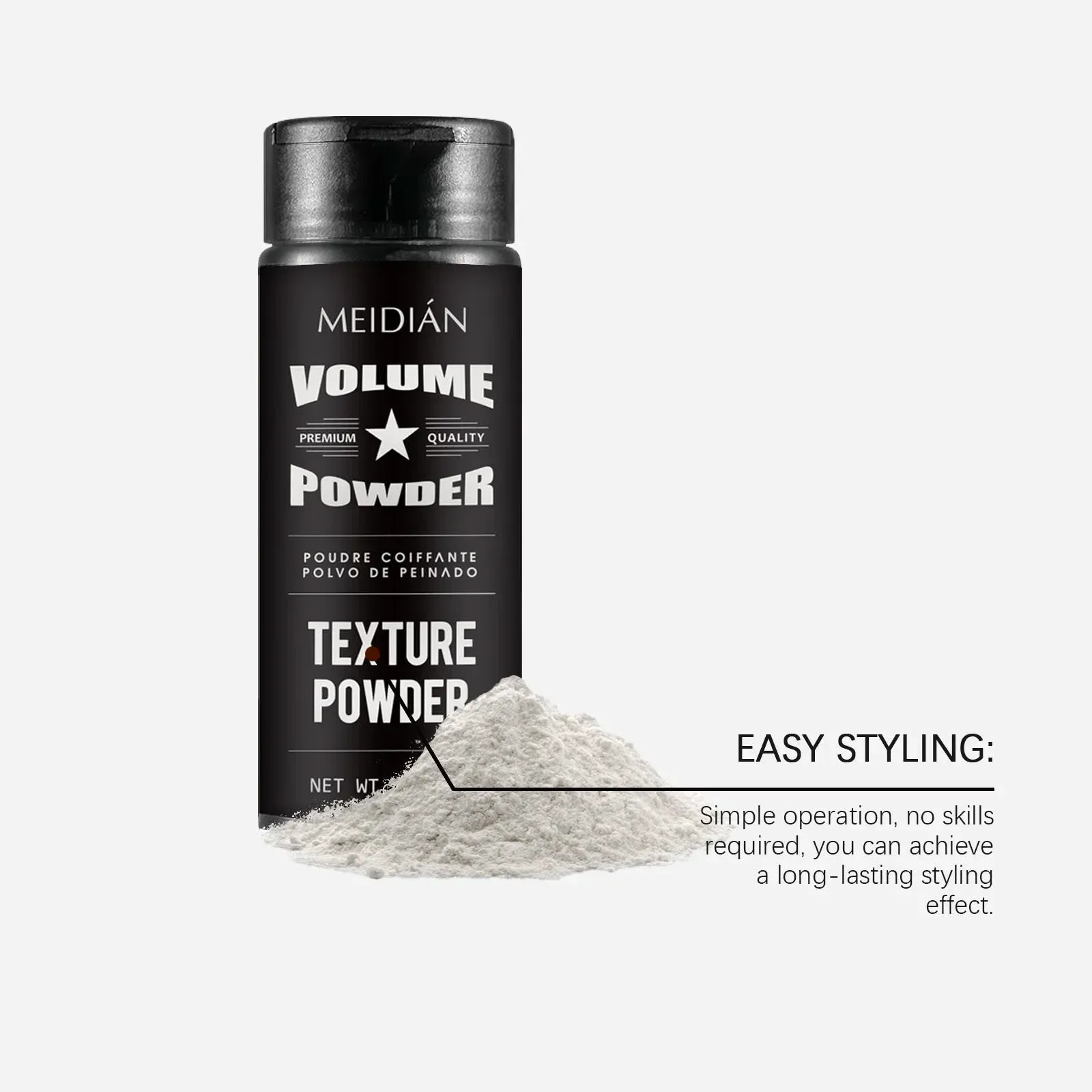 Poudre coiffante volumisante, rendu du volume
