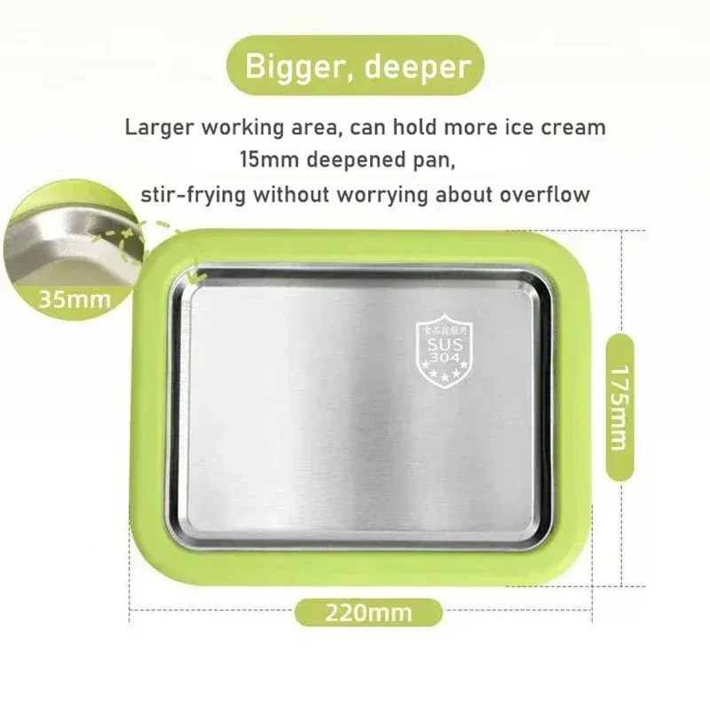 Machine à glace roulée multifonction avec plaque de cuisson pour glace frite, appareil DIY pour yaourt glacé, idéal pour préparer des glaces maison à la cuillère 6