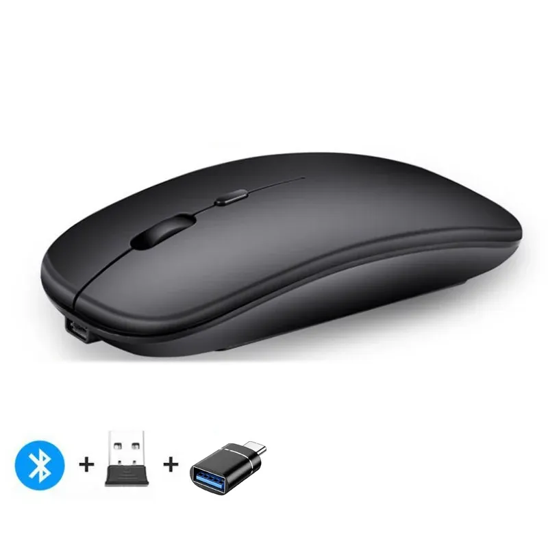Souris sans fil compatible Bluetooth et 2,4 GHz, multi-appareils, avec récepteur USB pour PC, ordinateur portable et MacBook 7