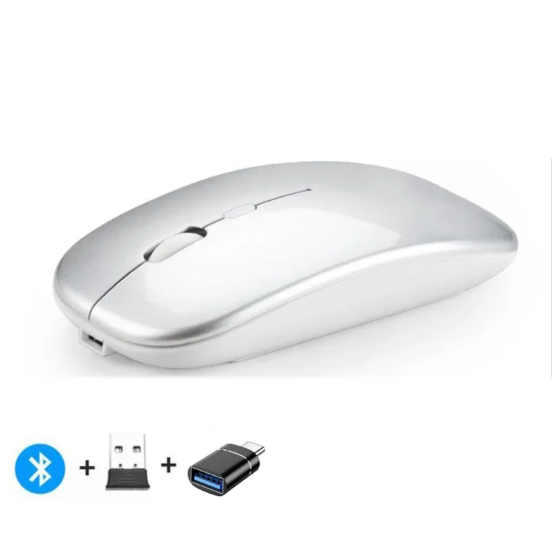 Souris sans fil compatible Bluetooth et 2,4 GHz, multi-appareils, avec récepteur USB pour PC, ordinateur portable et MacBook 9