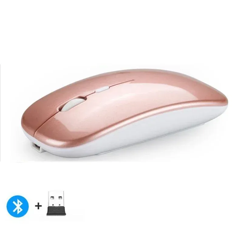 Souris sans fil compatible Bluetooth et 2,4 GHz, multi-appareils, avec récepteur USB pour PC, ordinateur portable et MacBook 12