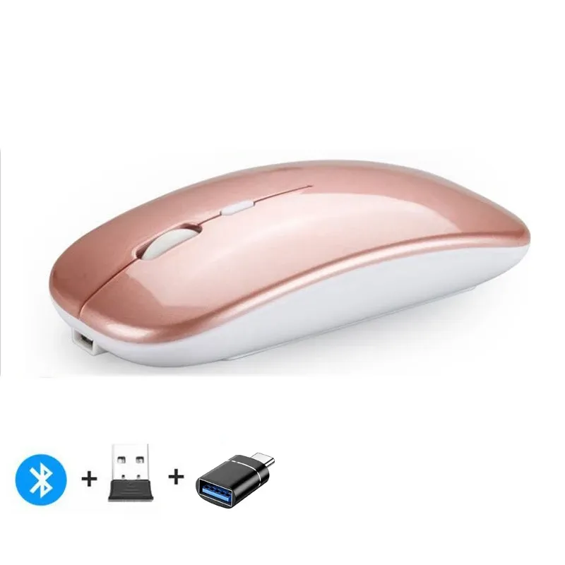 Souris sans fil compatible Bluetooth et 2,4 GHz, multi-appareils, avec récepteur USB pour PC, ordinateur portable et MacBook 11