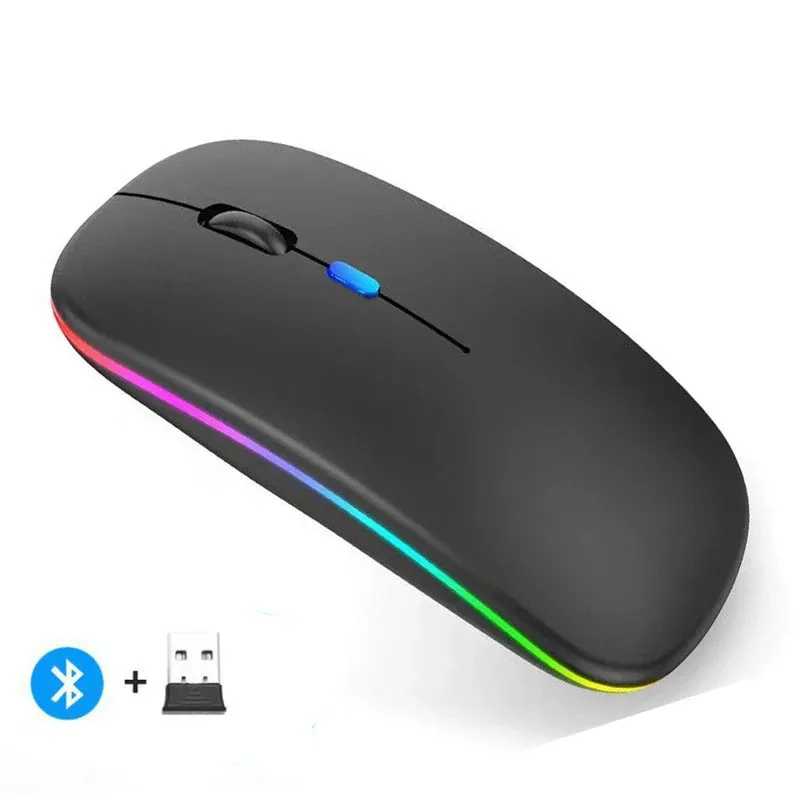 Souris sans fil compatible Bluetooth et 2,4 GHz, multi-appareils, avec récepteur USB pour PC, ordinateur portable et MacBook 14