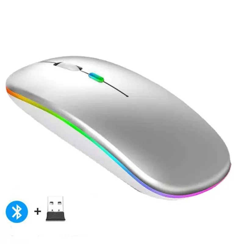 Souris sans fil compatible Bluetooth et 2,4 GHz, multi-appareils, avec récepteur USB pour PC, ordinateur portable et MacBook 16