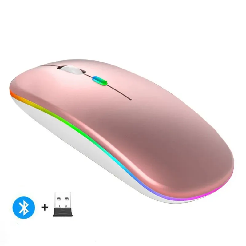 Souris sans fil compatible Bluetooth et 2,4 GHz, multi-appareils, avec récepteur USB pour PC, ordinateur portable et MacBook 18
