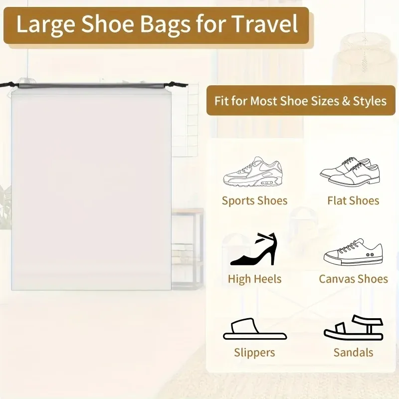 Sacs à chaussures transparents dans une valise