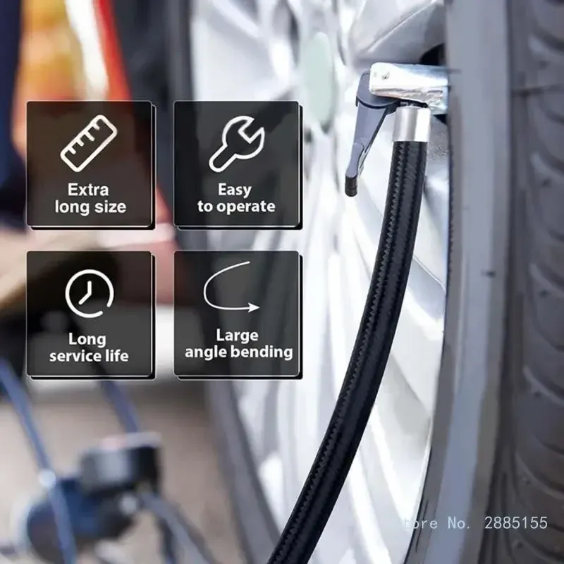 Tuyau de gonflage pour compresseur d'air de voiture avec adaptateurs et rallonge 3
