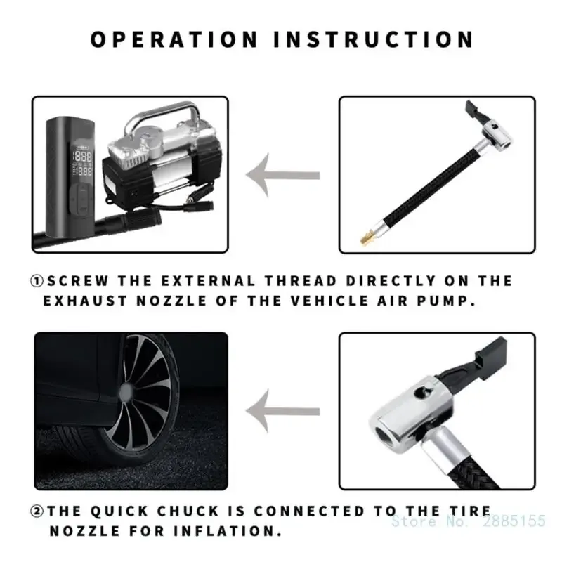 Tuyau de gonflage pour pneus de voiture, détail 10