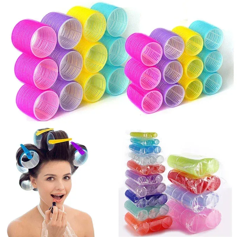 Bigoudis auto-agrippants sans chaleur, grand format, à crochet, outils de coiffure pour salon 2
