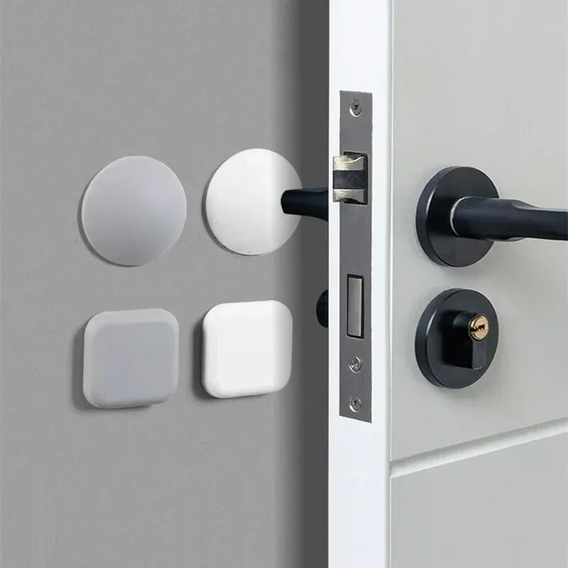 Butée de porte en silicone, tampon de protection adhésif silencieux anti-choc pour poignée de porte, protection murale pour l'amélioration de la maison 1